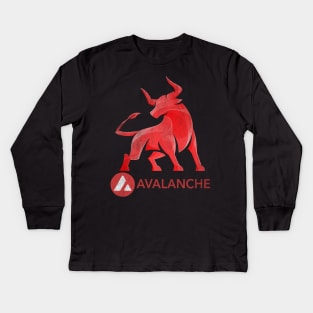 Bull Market Avalanche AVAX Coin To The Moon Crypto Token Cryptocurrency Wallet Birthday Gift For Men Women Kids Kids Long Sleeve T-Shirt